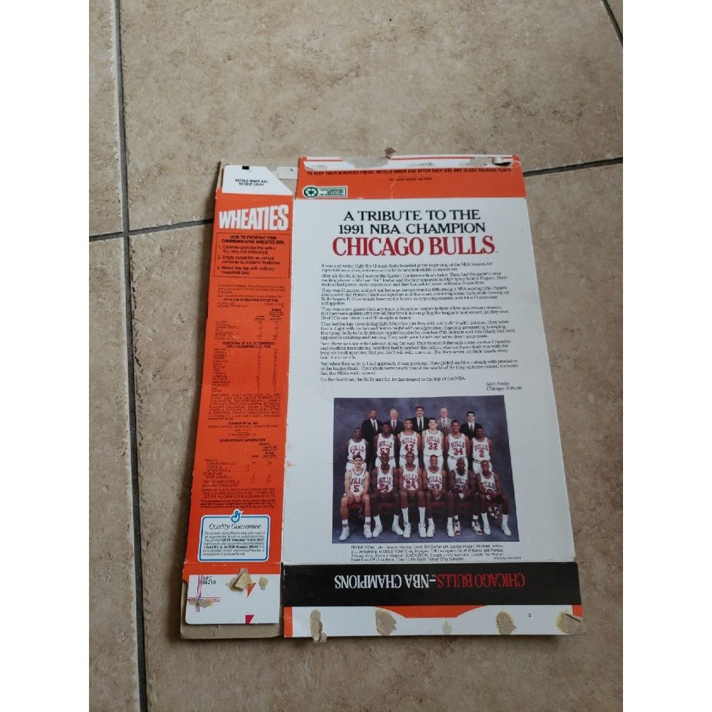 General Mills Wheaties 1991 NBA World Champion Chicago Bulls empty box - Picture 3 of 7